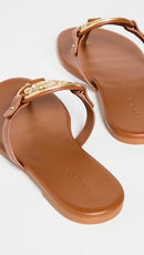 TORY BURCH WOMEN'S MILLER SOFT SANDALS SIZE: 8.5 - BOURBON MIELE/GOLD - Like New
