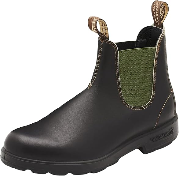 BLUNDSTONE ORIGINAL CHELSEA BOOTS UNISEX WOMEN 8.5/MEN 6.5 - STOUT BROWN / OLIVE - Like New