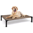 HEEYOO ELEVATED DOG BED COOLING RAISED PET COT CHEW PROOF WASHABLE MESH - BROWN - Like New