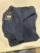 BLUE ICE WAFFLE KNIT HOODED SWEATER - SIZE: MEN M - NAVY - Brand New