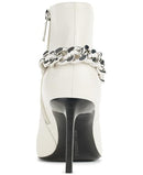 KARL LAGERFELD PARIS WOMEN'S SAMRA EMBELLISHED BOOTIES-SIZE 8.5 M (W39) WHITE - Brand New