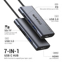 QGEEM USB C HUB QGEEM USB 4K TO HDMI ADAPTER 7 IN 1 USB-C DONGLE WITH 100W PD - Brand New