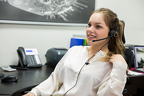 Discover D712 Dual Speaker Wired Office Headset - 8541727874 - BLACK - Like New