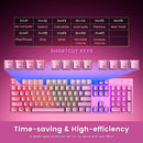 RisoPhy Mechanical RGB 104 Keys Ultra-Slim Backlit Wired Keyboard PC305A - PINK - Like New