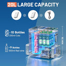 LITHELI 12 VOLT PORTABLE FRIDGE WITH 2 U20 BATTERIES,20L FREEZER - GRAY - Like New