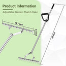 ZZM Thatch Rake 15.7 Inch Lawn Thatching Rake Dethatching Back-Saving Handle - Brand New