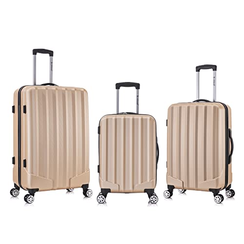 ROCKLAND SANTA MONICA HARDSIDE SPINNER WHEEL LUGGAGE, 19", 24", 28" - CHAMPAGNE - Brand New