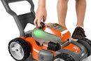 HUSQVARNA 589289602 TODDLER TOY LAWN MOWER ENGINE SOUNDS LIGHT UP - ORANGE/GRAY - Like New