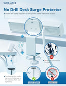 SUREANCE 50W DESK CLAMP POWER STRIP USB-C 30W PD SUREANCE DESKTOP MOUNT - WHITE - Like New