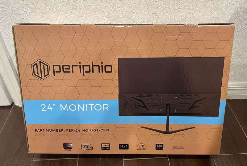 PERIPHIO 24" 1080P GAMING MONITOR -75HZ 1080P HD - BLACK - Like New