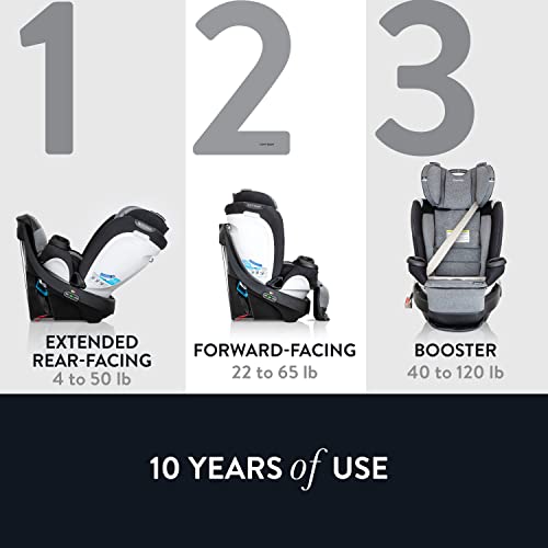 EVENFLO GOLD REVOLVE360 EXTEND ALL-IN-ONE ROTATIONAL CAR SEAT - MOONSTONE GRAY - Like New