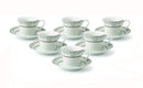 LORREN HOME TRENDS - SERVICE FOR 6 / ESPRESSO COFFEE - SILVER/WHITE - Like New