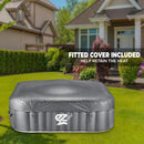 SereneLife Outdoor Portable Hot Tub 73''x73'' 6-Person Square Inflatable - Grey - Like New