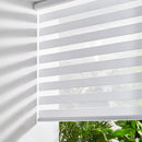 PERSILUX CORDLESS ZEBRA BLINDS ROLLER SHADES (17" W X 47" H, WHITE) - Like New