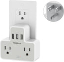 TESSAN Double Outlet Plug Splitter with 3 USB TS-169-US - WHITE Like New