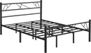 WOHOMO BED FRAME WITH HEADBOARD, HEAVY DUTY NO BOX SPRING NEEDED, QUEEN - BLACK - Brand New