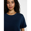 TIME AND TRU COTTON T-SHIRT DRESS WITH SHORT SLEEVES - SIZE: WOMEN M - DARK NAVY - Brand New