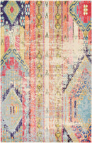 UNIQUE LOOM 5' X 8' WASHABLE MESA RUG, SANTA FE COLLECTION - MULTICOLOR - Like New