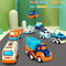 FORTY4 9 PACK CARS TOYS BIG TRANSPORT TRUCK CARRIER TRUCK SOUND LIGHT - BLUE - Like New
