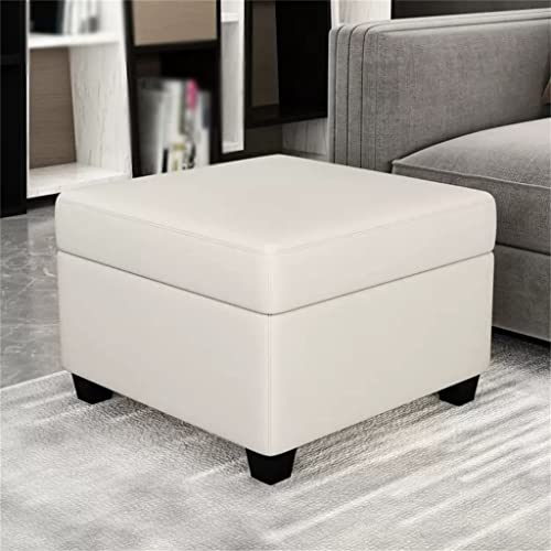 Wikkasseir Footstool Multifunctional Storage Stool Can Sit BJ-SF0003 - White - Like New