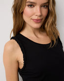 WHITE HOUSE BLACK MARKET RUCHED SLEEVELESS MIDI DRESS - SIZE: WOMEN L - BLACK - Like New