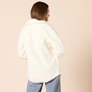 AMAZON ESSENTIALS OVERSIZED TEDDY SHERPA SHIRT JACKET WOMEN SMALL CREAM - Brand New