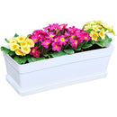 YOUNGEVER 3 PACK 15 INCH PLASTIC WINDOW BOX PLANTER, USES, OPTIONS - WHITE - Like New