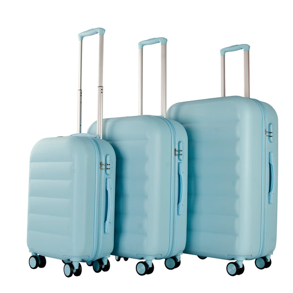 3-PIECE LIOR LUGGAGE SET TSA LOCKS EXPANDABLE FRICTION-RESISTANT - BLUE - Like New