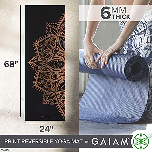 GAIAM YOGA MAT PREMIUM 6MM DESIGN EXTRA THICK NON SLIP (68"x24"x6mm) - BRONZE - Brand New