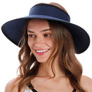 Simplicity Women's Summer Foldable Wide Brim Beach Hats Straw Sun Visor Hats - Brand New