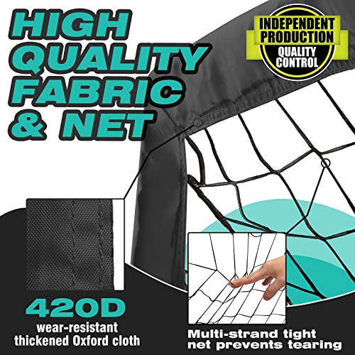 KUNUP KIDS SOCCER GOALS BACKYARD 5×3, 6×4, 9×5FT 2 PIECES EASY FOLDABLE - BLACK - Like New