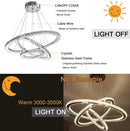 ANTILISHA MODERN CRYSTAL CHANDELIER LED 3 RING DIY SHAPE - WARM WHITE - Like New
