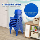 Axidou 6 Pack Premium 11" H Plastic Stackable School Chairs - Blue - Like New