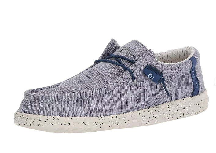 110532521 Hey Dude Men's Wally Stretch Fleece Navy White Size 9 - Like New