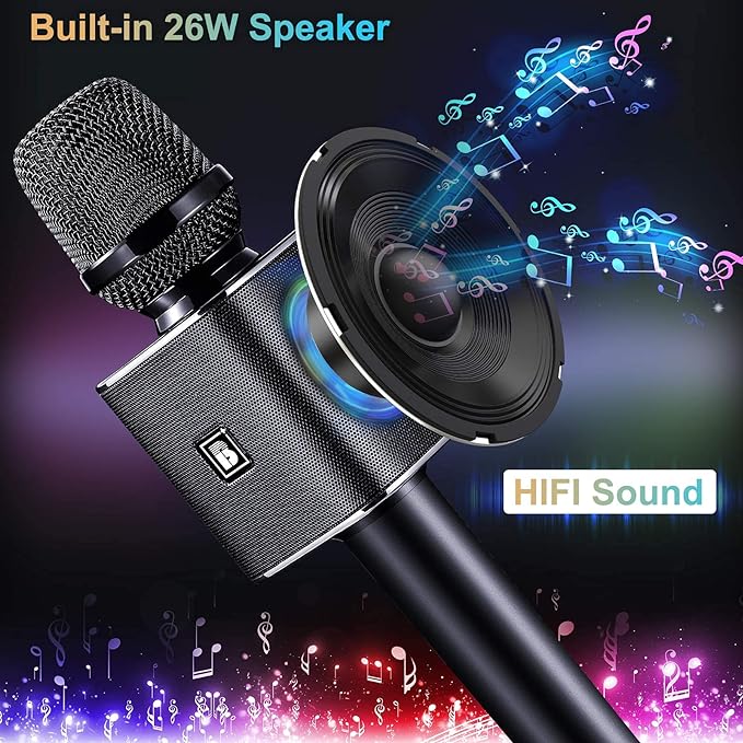 BONAOK Karaoke Microphone Portable Wireless Bluetooth Karaoke Mic G50 - Black - Like New