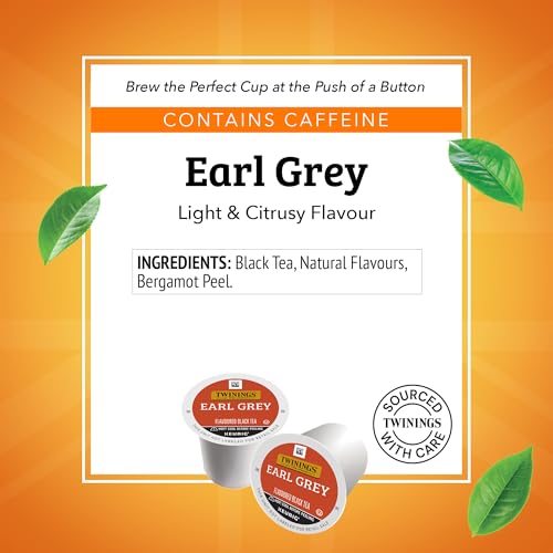 TWININGS EARL GRAY BLACK TEA K-CUP PODS FOR KEURIG, 24 COUNT (PACK OF 1) - Brand New