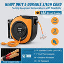 VEVOR Retractable Extension Cord, 65 FT, 12AWG, 3x Outlets, 15A, DL-620 - ORANGE - Like New