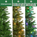 SHareconn 6ft Prelit Artificial Hinged Slim Christmas Tree,RGB Lights - Green - Like New