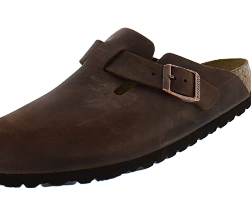 0860131 BIRKENSTOCK BOSTON HABANA LEATHER CLOGS HABANA OILED LEATHER SIZE M4.5 - Like New