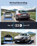 LENSUGE 4K DASH CAM FRONT AND REAR 5G WIFI CAR CAMERA WITH 32GB - Scratch & Dent