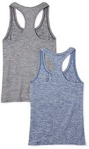 AMAZON ESSENTIALS WORKOUT RACERBACK TANK WOMEN XS AZ0003 - BLACK/NAVY HEATHER - Brand New