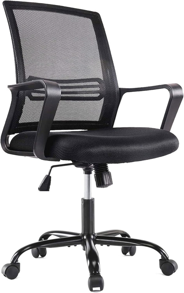 SMUG SMUGDESK ERGONOMIC MID BACK BREATHABLE MESH SWIVEL DESK CHAIR - BLACK Like New