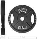 FITVIDS OLYMPIC 2-INCH CAST IRON PLATE WEIGHT PLATE 2-HOLE 35LB PAIR - BLACK - Like New