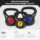 BalanceFrom Vinyl Kettlebell Set, 45LBS Set Including 10lb, 15lb, 20lb - Like New