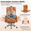 KERDOM - ERGONOMIC BIG OFFICE LEATHER CHAIR - CARAMEL - Like New