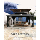 GARVEE HARDTOP GAZEBO 12X18 FT ALL WEATHER DOUBLE METAL ROOF NET - MULTI COLOR - Brand New