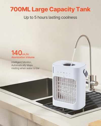 YBCHFGA PORTABLE AIR CONDITIONER 4-IN-1 EVAPORATIVE AIR COOLED WATER TANK WHITE - Like New