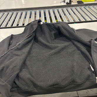 GENERIC HOODIE FULL ZIP JACKET WITH FRONT POUCH - SIZE: MEN 2XL - BLACK - Like New
