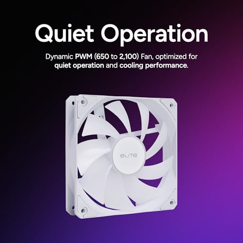 COOLER MASTER 240 ELITE LIQUID WHITE CPU LIQUID, DUAL-CHAMBER PUMP - WHITE - Like New