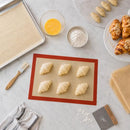 Restaurantware Half Size Silicone Baking Mat 1 Heat-Resistant Cooking Mat - Red - Like New